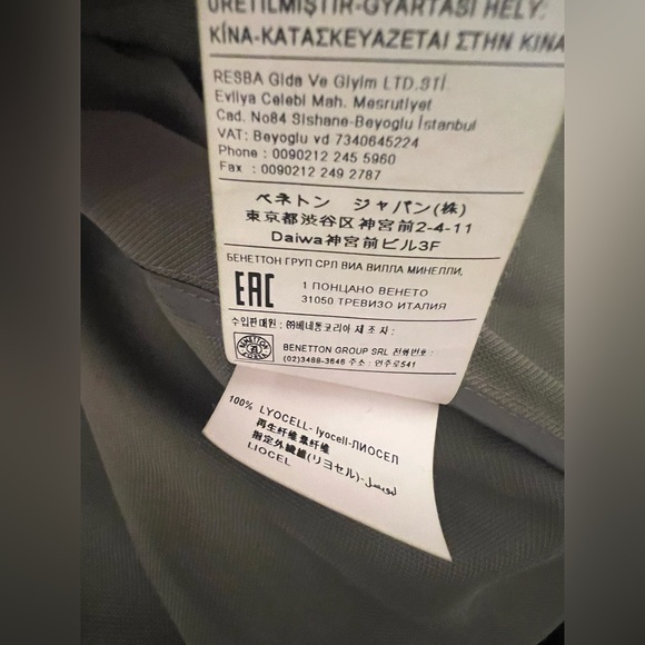 Sisley (Benetton Group) 100% lyocell open front olive green midi vest size US 4 - Picture 12 of 12